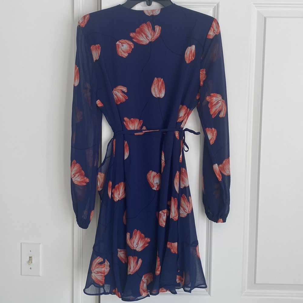 NWOT long sleeve floral wrap dress - Picture 5 of 8
